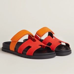 NIB Hermes Chypre size 38 Rouge Écarlate / Sunset